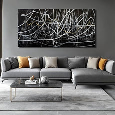 CHUDANHAO Black And White Wall Art Large Wall Decor Abstract Pictures Office Artwork Minimalist Wall Decorations Graffiti Art for Walls 29