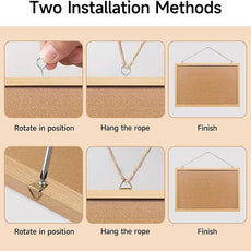 Cork Bulletin Board, 13.3x17.8 Inches Hanging Cork Board Wooden Framed with Pins for Wall, Dorm Room, Office, Home Decor – Natural Cork & Black Frame