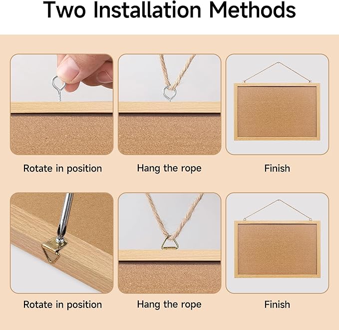 Cork Bulletin Board, 13.3x17.8 Inches Hanging Cork Board Wooden Framed with Pins for Wall, Dorm Room, Office, Home Decor – Natural Cork & Black Frame