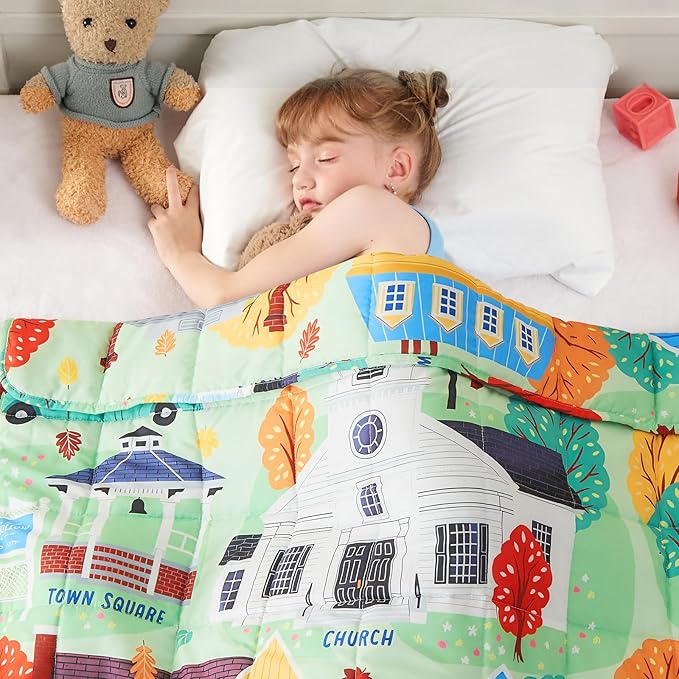 yescool Weighted Blanket 5 Pounds Cooling Weighted Lap Blanket, Girls Heavy Blanket for Sleeping, Breathable Weighted Throw Blanket Gift for 40-60lbs, 36"x48"