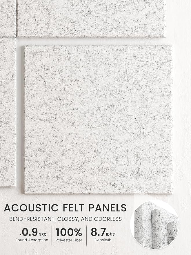 Bumusty Large Cork Board 36"x24" Alternative - 6 Pack Felt Wall Tiles with 40 Safe Removable Adhesive Tabs, 30 Pushpins, Cork Boards for Walls Pin Board Bulletin Board Office Decor (Marble Gray)