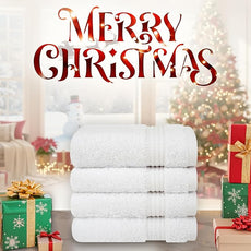 Cotton Paradise 100% Cotton Turkish Washcloth Set for Bathroom, 4 Piece Soft Absorbent Small Hand Face Towels Wash Rags, White