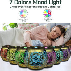 Essential Oil Diffuser for Home 500ML, Aromatherapy Diffusers for Essential Oils Large Room with Cool Mist Humidifiers for Bedroom 7 Colors Changed & 3 Mist Mode Automatic Shut-Off