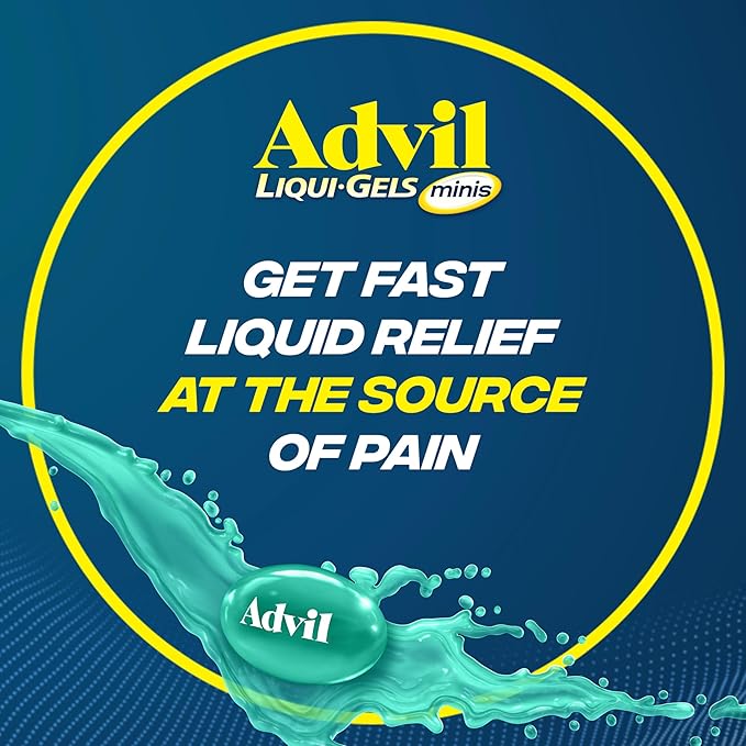Advil Liqui-Gels minis Pain Reliever and Fever Reducer, Pain Medicine for Adults with Ibuprofen 200mg for Pain Relief - 200 Liquid Filled Capsules