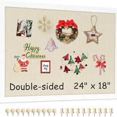 Double-Sided Large Cork Board with Linen, 24