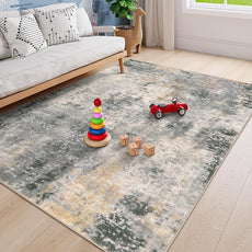Lahome Modern Abstract Area Rug 6x9 Rugs for Living Room, Washable Accent Bedroom Rug Low Pile Non Slip, Grey Soft Indoor Contemporary Carpet for Dining Room Table Apartment
