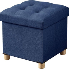 BRIAN & DANY Ottoman with Storage, Small Storage Ottoman for Dorm, Linen Folding Ottoman Foot Stool with Legs for Living Room and Bedroom, 14.8