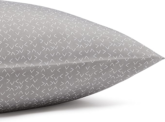 Amazon Basics Lightweight Super Soft Easy Care Wrinkle Free Microfiber 3 Piece Bed Sheet Set with 14-Inch Deep Pockets, Twin, Gray Arrows, Printed, Kids, Men & Women Bedding