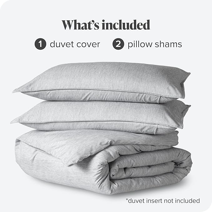 Bare Home Bedding Duvet Cover Oversized Queen Size - Premium 1800 Super Soft Duvet Covers Collection - Lightweight & Soft Textured Bedding (Oversized Queen, Heathered Pewter)