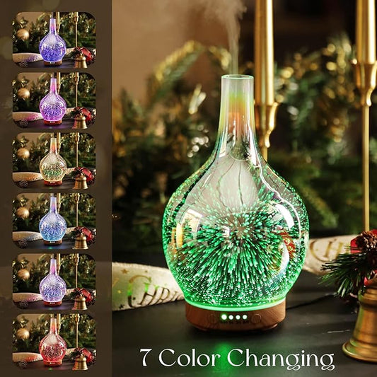 Porseme 3D Essential Oil Diffuser Cool Mist Humidifier Ultrasonic Aromatherapy Diffuser,150ml Last 6h,Auto Shut-Off,Air Refresh,Decoration for Home,Office,Yoga,Baby,Sleep