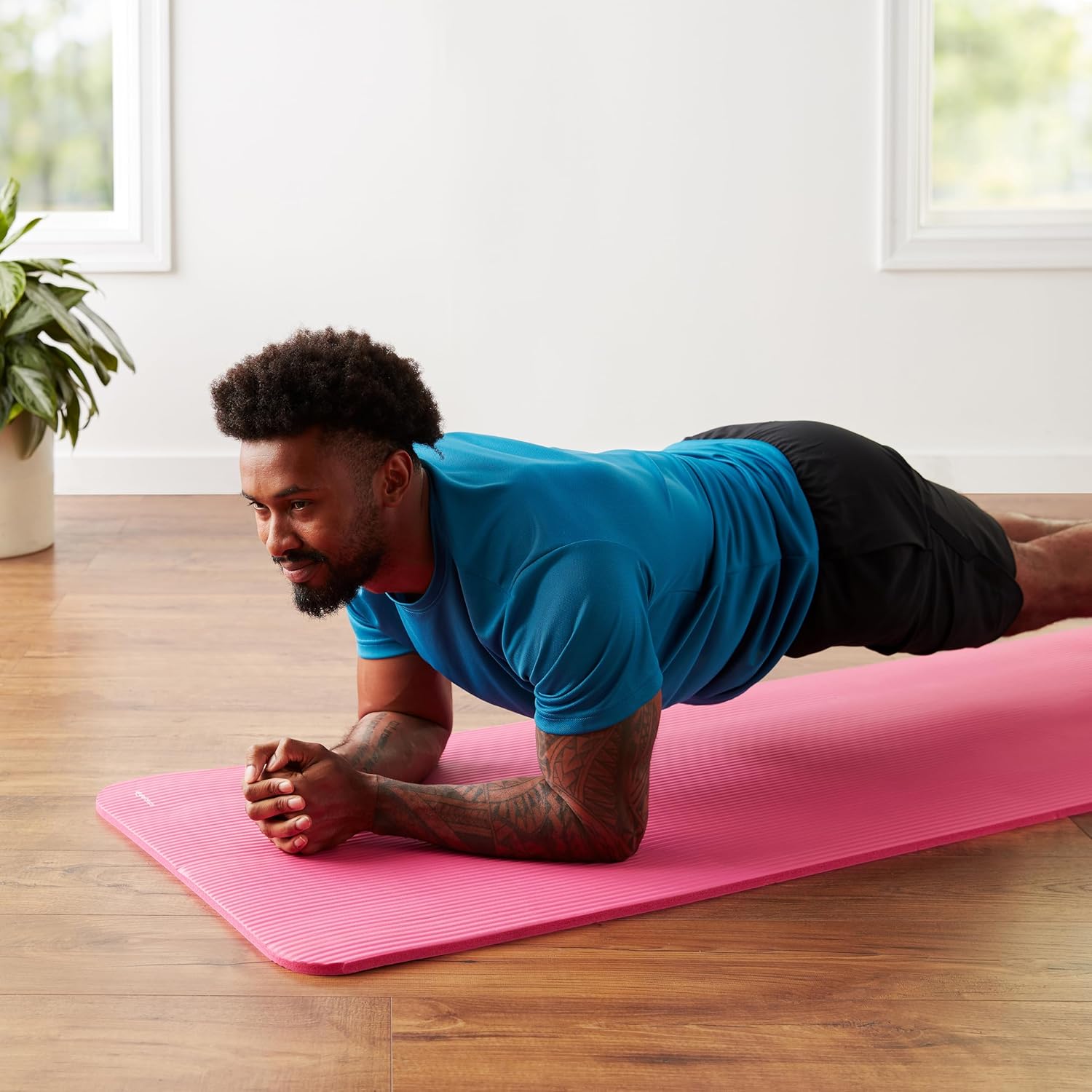 Amazon Basics Extra Thick Exercise Yoga Mat with Carrying Strap Dormly