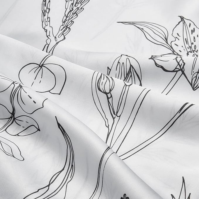 EXQ Home Silky Satin Pillowcase for Hair and Skin,Pillow Cases Standard Size Set of 2 Satin Pillow Case 2 Pack with Envelope Closure Flowers with White Background