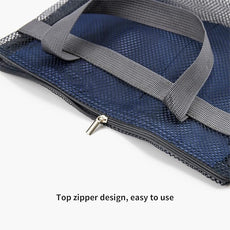 Mesh Shower Caddy Bag Portable Hanging Toiletry and Bath Organizer with Zipper for Travel, Gym, Camping, College Dorms, Beach