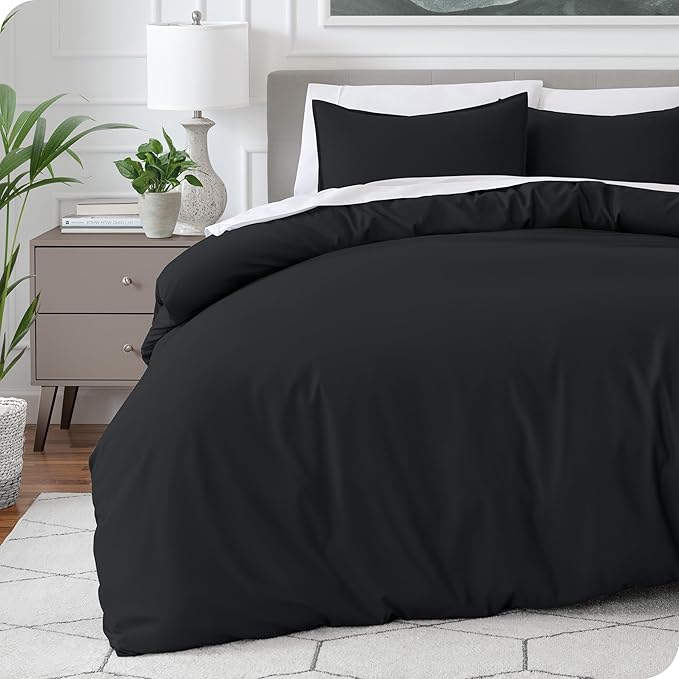 Bare Home Bedding Duvet Cover Extra Long Size - Premium 1800 Super Soft Collection - Lightweight, Cooling Duvet Cover - Soft Breathable Bedding (Twin/Twin XL, Black)