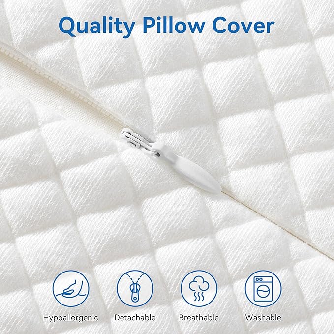 AM AEROMAX Queen Size Firm Contour Memory Foam Pillow, Cervical Pillow for Neck Pain Relief, Neck Orthopedic Sleeping Pillows for Side, Back and Stomach Sleepers.