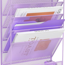 Kuntine.B Wall File Organizer (Purple, 6 Tier)