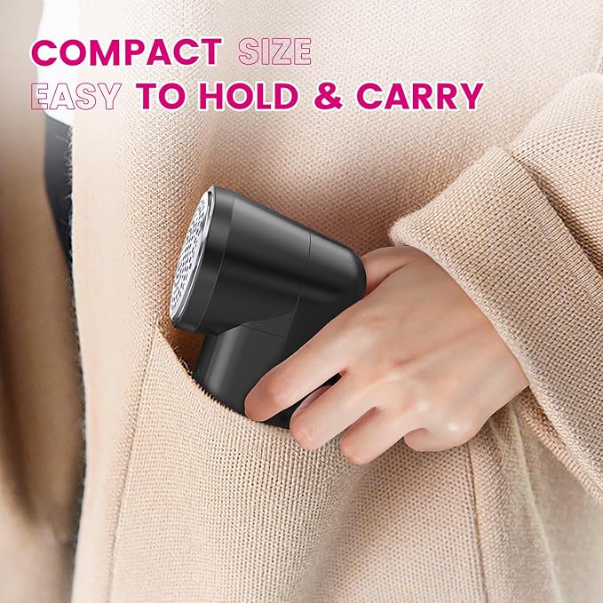 Fabric Shaver and Lint Remover for Clothes, Rechargeable Lint Shaver with LED Display & 6-Blade, Sweater Shavers to Remove Pilling, Fuzz Remover Fabric Shaver for Clothes and Furniture