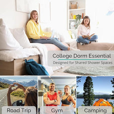 Original Portable Shower Caddy For College Dorms - Foldable Mesh Tote - Dorm Room Essentials - Durable Hanging Travel Shower Bag - Perfect for College Students, Men, Women (Black)