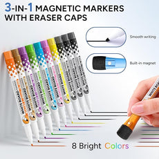 Monthly Calendar Whiteboard and Cork Board Combo for Wall, 17