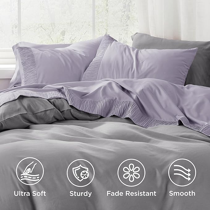 Bedsure Twin XL Sheet Sets Dorm Bedding - 3 Pieces Soft Extra Long Twin Sheets, Hotel Luxury, Easy Care Microfiber for Women, Men, Lavender