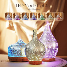 Porseme Silver Plated Essential Oil Diffuser Glass Aromatherapy Ultrasonic Humidifier Cool Mist, Auto Shut-Off,Timer Setting, BPA Free for Home Hotel Yoga Leisure SPA Office Premium Gift 150ml