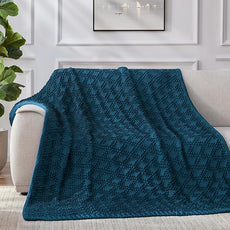 Knitted Weighted Blanket for Adult, Chunky Knit Weighted Throw for Sleep 60