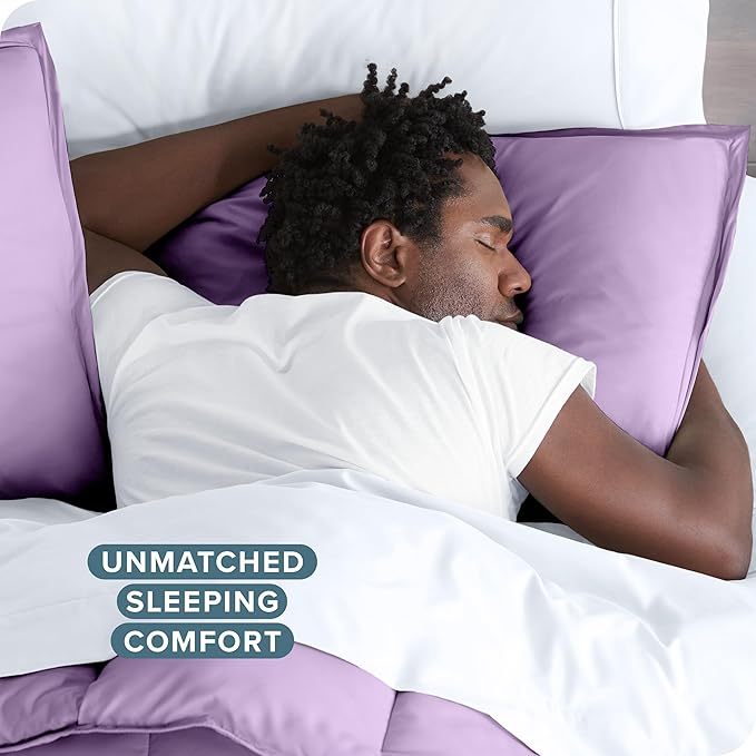 Bare Home Bedding Duvet Cover Extra Long Size - Premium 1800 Super Soft - Lightweight, Cooling Duvet Cover - Soft Breathable Bedding (Twin/Twin XL, Lavender)