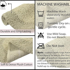 Home Weavers Double Ruffle Collection 100% Cotton Bathroom Rugs Set, Washable Rug, Extra Soft and Absorbent Bath Rug, Kitchen Mat, Bath Mat Set, Bath Floor Mat Non Slip, 21