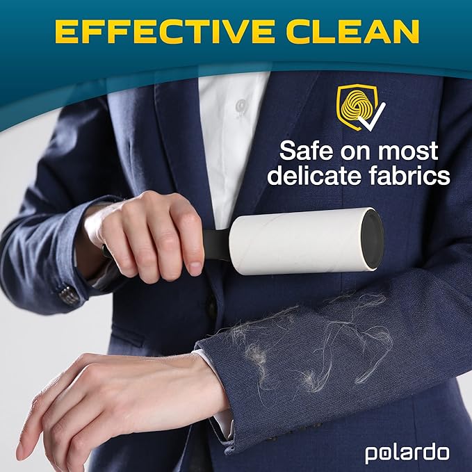 Lint Rollers 2 pcs, 900 Sticky Sheets, Extra 8 Spare Rollers/Hair Remover for Clothes, Furniture, Couch, Carpet, Dog Hair Remover, Cat Hair Remover, Animal Fur, Fuzz