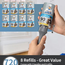 MR.SIGA Lint Rollers for Pet Hair Extra Sticky, 720 Sheets, Lint Remover for Clothing, Furniture, Pet Hair Remover with Easy Tear Sheets
