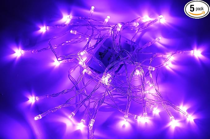 Karlling Battery Operated Purple 40 LED Fairy Light String Wedding Party Xmas Christmas Decorations(Purple,5 Pack)