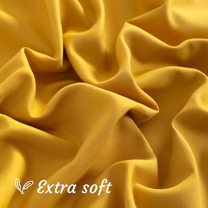 NTBAY Ginger Yellow Microfiber Pillowcases Set of 2, 20x26 Inches, Soft, Wrinkle, Fade Resistant