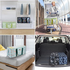 BALEINE Extra Large Storage Tote with Zippers & Carrying Handles, Heavy-Duty Oxford Fabric Moving Bags for Laundry, Space Saving, Storage, Spring Stroll