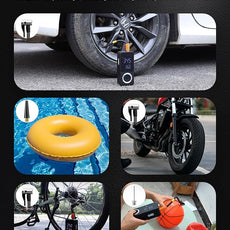 SMART JERRY - Tire Inflator Portable Air Compressor | Cordless Mini Bike Tire Pump with Gauge | Dual-Power Electric 12V Air Compressor for Auto, Motorcycles, Bikes, Balls | Fast Inflation Max 150 PSI