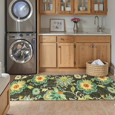 Lahome Floral 2x6 Hallway Runner Rug - Non Skid Washable Kitchen Runner Rugs, Low-Plie Green Paisley Print Carpet for Entryway Bedroom Living Room