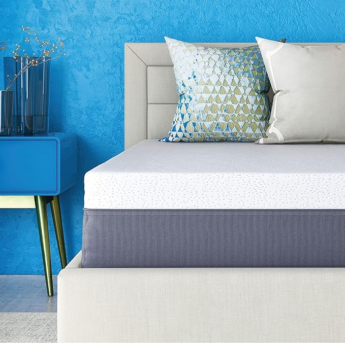 COOL GEL 12 Inch Queen Memory Foam Mattress Medium Firm, Queen Size Memory Foam Mattress Cooling, Made in The USA, 12" Depth with Pressure Relief, CertiPUR-US Certified No Fiberglass, CoolGel Bed