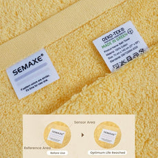 SEMAXE Yellow Bath Towel, 100% Cotton Towel with Hanging Loop, Hotel & Spa Quality Soft Absorbent Towel for Bathroom, Gift Box Packaging, 1 Pc Bath Towel, 55
