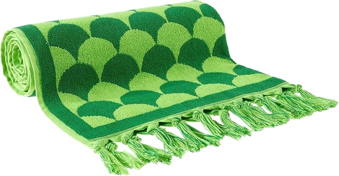 sea me at home 100% Turkish Cotton Bath, Beach, and Pool Towel with Unique Design - 31x62 Inches (Ocean Moss)