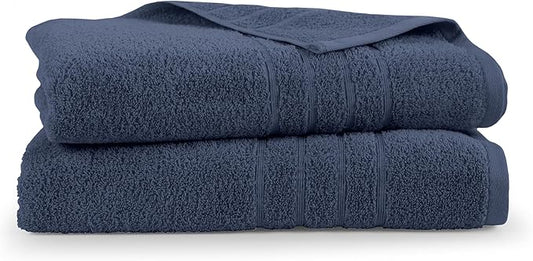 Martex 2-Pack Ultimate Performance Bath Sheet Set – 100% Cotton – 33” x 65” – Extra Large Bath Towels – Versatile – Low-Linting – Supersoft Bathroom Set – Super Absorbent – Easy Care – Estate Blue