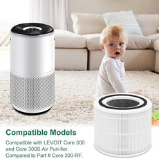 4 Pack Core 300/Core P350 Compatible with LEVOIT Core P350/Core 300 and Core 300S, Grade True Filter High-Efficiency Activated Carbon, Compare to Part # Core 300-RF (white-4Pack)