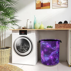 Purple Butterfly Laundry Hamper,Sparkling Dirty Clothes Laundry Basket with Handles Waterproof Oxford Cloth Storage Basket for College Dorms Bathroom Bedroom 16