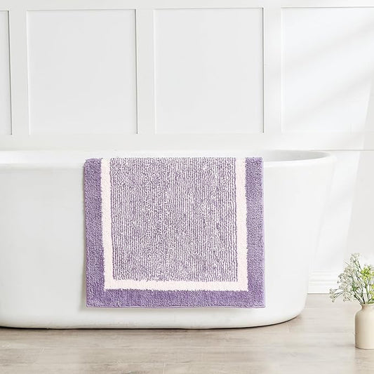 CozeCube Bath mats for Bathroom Non Slip, Fluffy Absorbent Microfiber Bath mat Washable, Aesthetic Bathroom Rugs, Long Purple Bath mat, Lavender, 47" x 24"