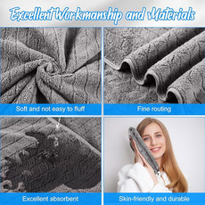 16 Pack Microfiber Bath Towels Bulk 27'' x 60'' Oversized Size Bath Towel Highly Absorbent Extra Large Soft Drying for Shower Beach Winter Salon Sport Gym Party (Wheat,Gray)