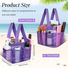 Hillban 4 Pcs Mesh Shower Caddy Portable Large Quick Dry Shower Caddy Basket with Deeper 8 Pockets and 2 Handles Hanging Bag for College Dorm Room(Blue, Purple, Black, Gray)