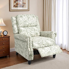 Recliner Chair, Modern Pushback Armchair with Adjustable Backrest & Footrest for Bedroom, Living Room (Rococo Green,Set of 1)