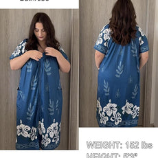 Ekouaer Women Robe Zipper Front Mumu Duster Robes Zip Up Housecoat Soft Sleepwear with Pockets