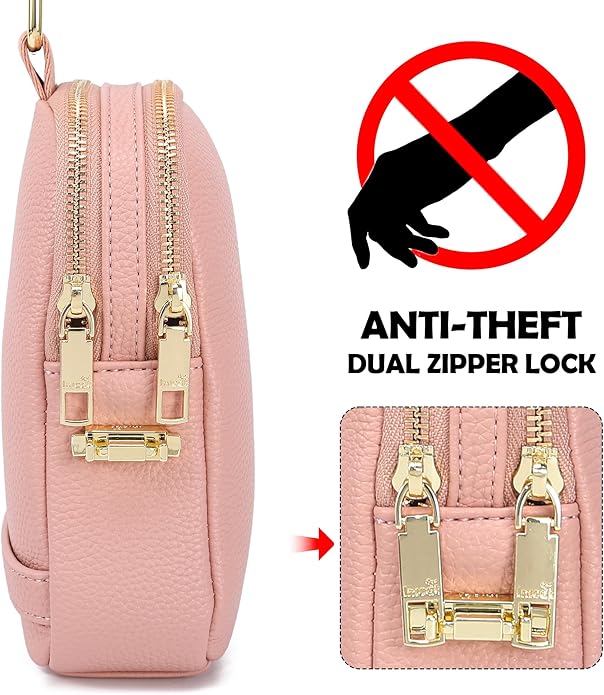 INICAT Small Anti Theft Crossbody Bags for Women, Vegan Leather Sling Cross Body Purse Travel Essentials Teen Girl Gifts