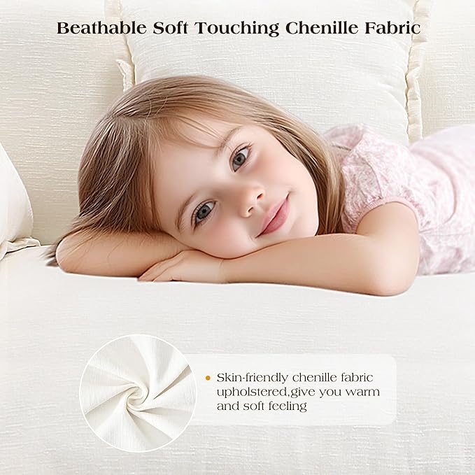 113.4" Modular Sectional Sofa,U Shaped Couch for Living Room,Modern Deep Seat Sofa 3 Seater Chenille Fabric Comfy Cloud Couches with Throw Pillows & Movable Ottoman