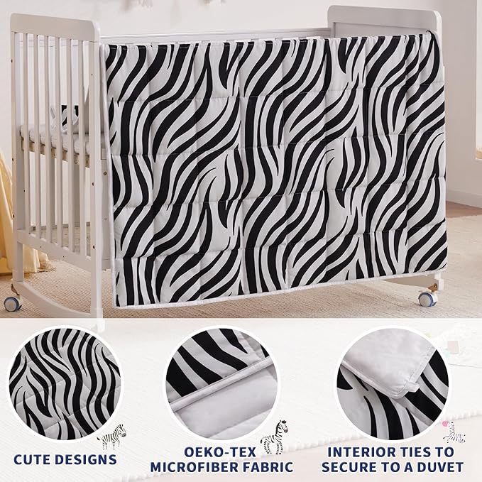 anfie Weighted Blanket Kids(36"x48" 3lbs) Weighted Blanket Cooling Blanket for Sleeping,Throw Size Breathable Blanket with Premium Glass Bead(White Zebra)