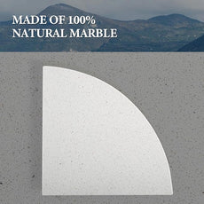 Koville 2 Pcs Wall Mounted White Marble Corner Shower Shelf for Bathroom, 10'' Polished Marble Corner Shelves for Bath, Stone Corner Shower Caddy - White Cliff (No Glue Included)